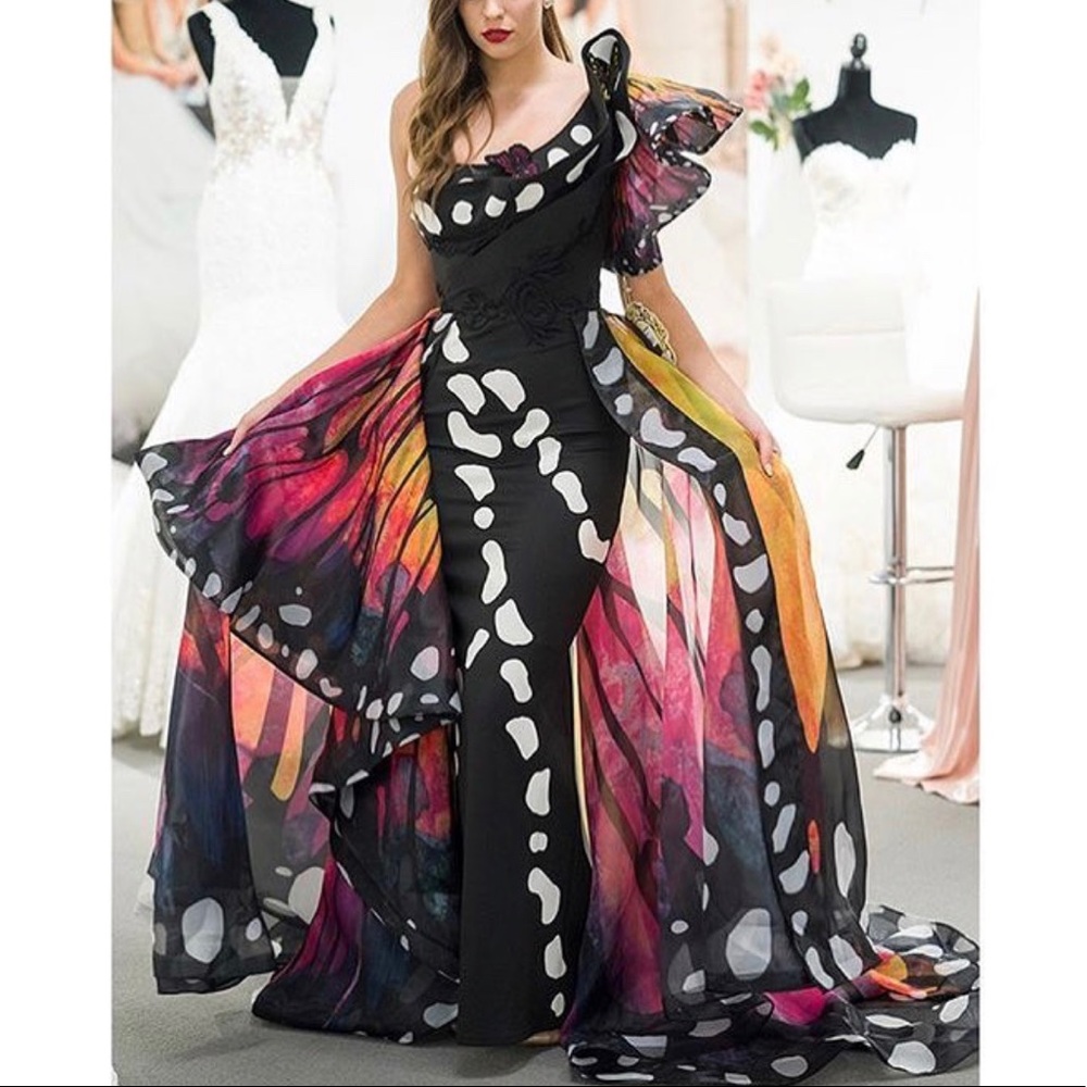 MNM Couture 2381 Asymmetrical Evening Gown - Picture 4 of 5